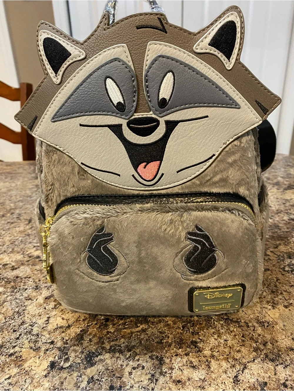 Loungefly Pocahontas Meeko Fuzzy Mini Backpack. NWT